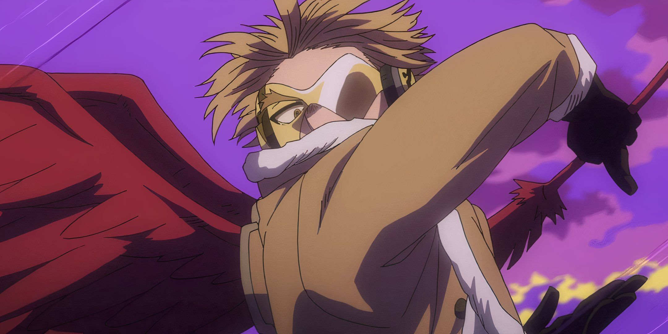 The hawk of my hero science using his feathers as a knife.