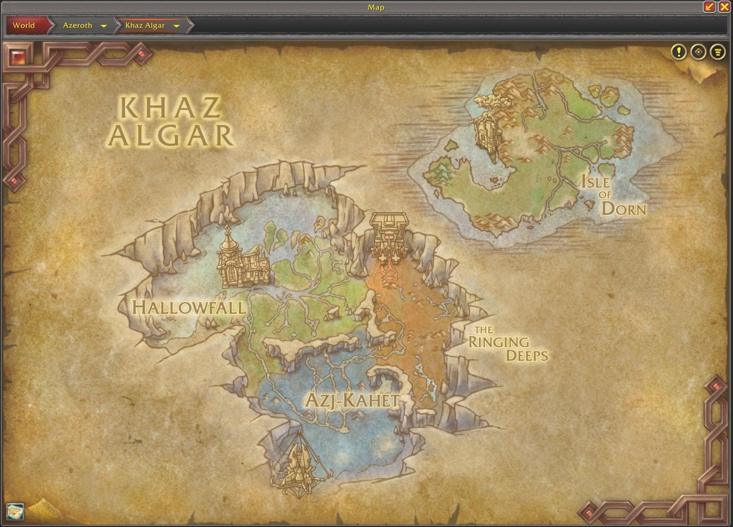 The map of the Khaz Algar subcontinent.