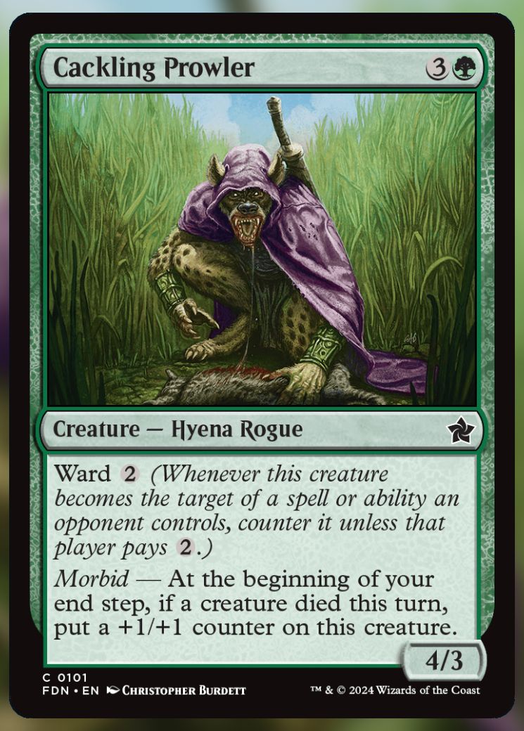 Magic The Gathering Cackling Prowler Card.