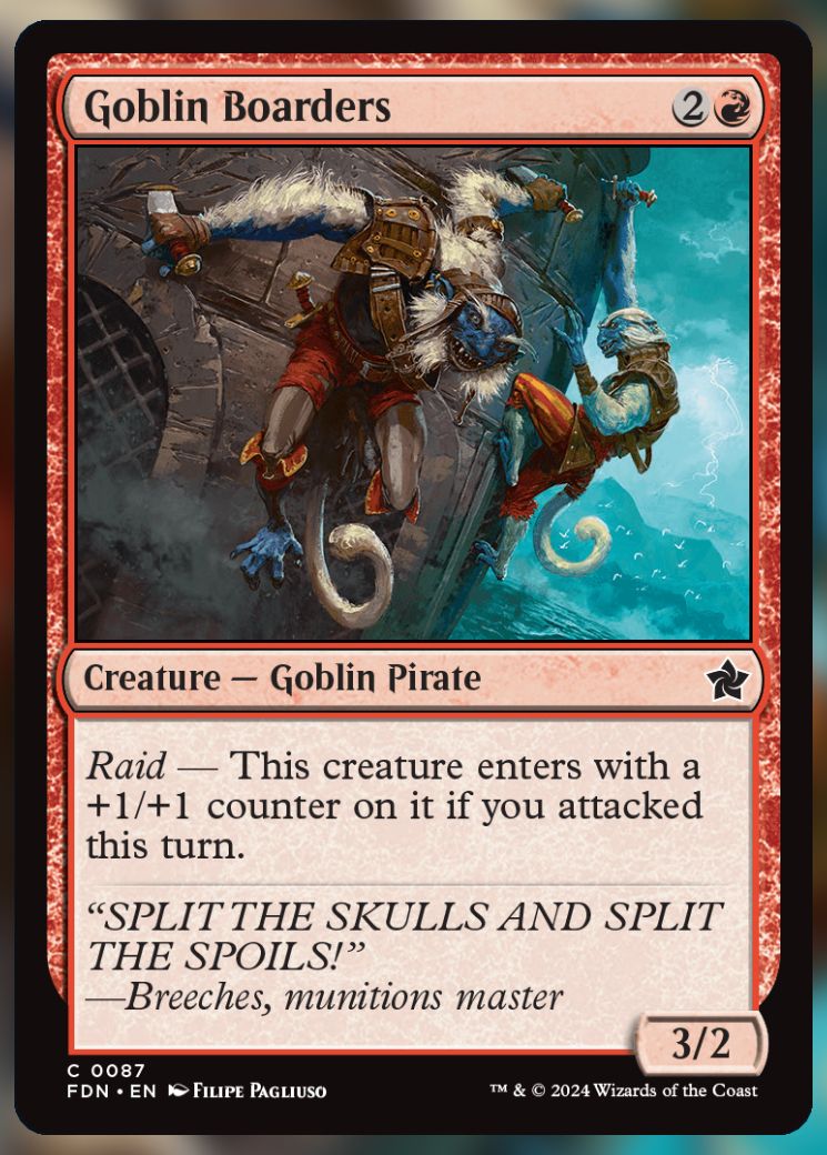 Magic The Gathering Goblin Boarders Card.