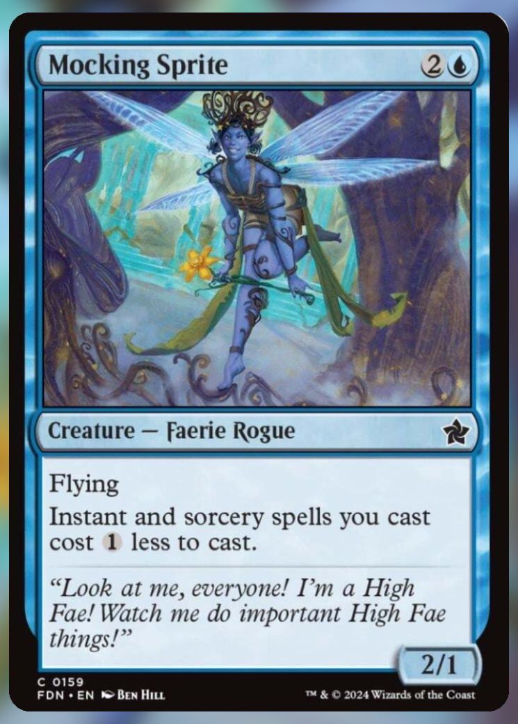 Magic The Gathering Mocking Sprite Card.