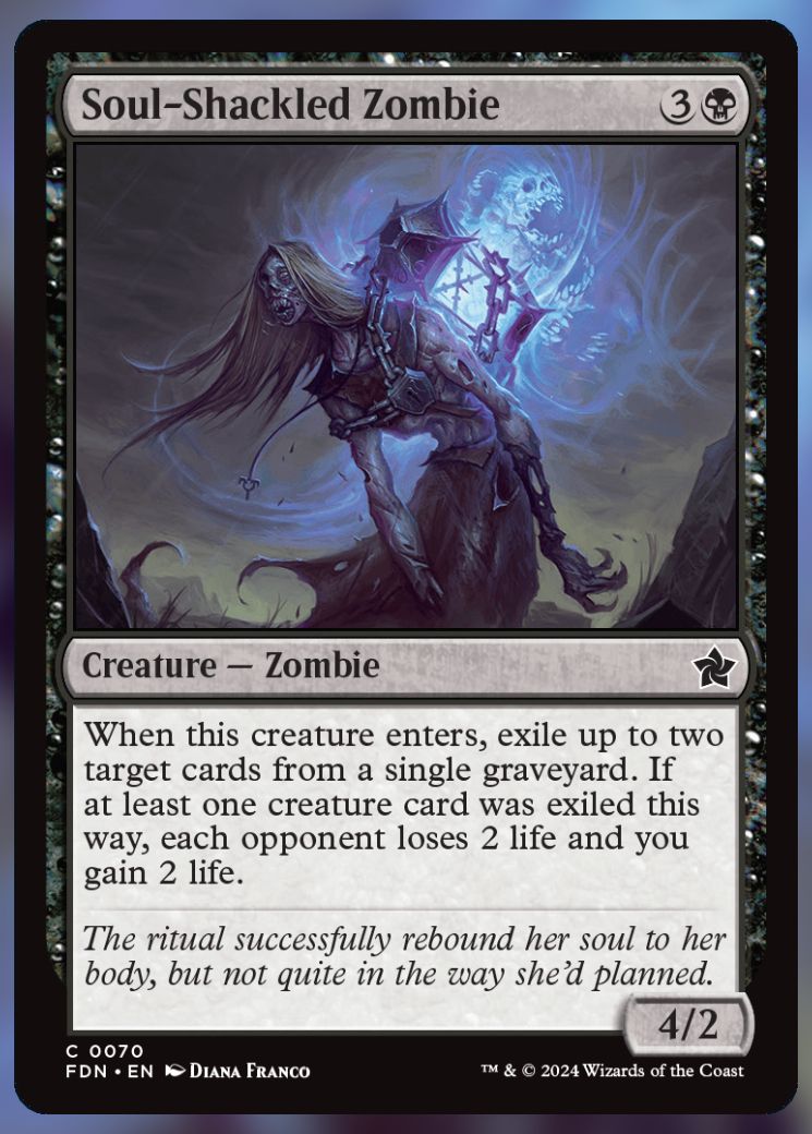 Magic The Gathering Soul-Shackled Zombie Card.