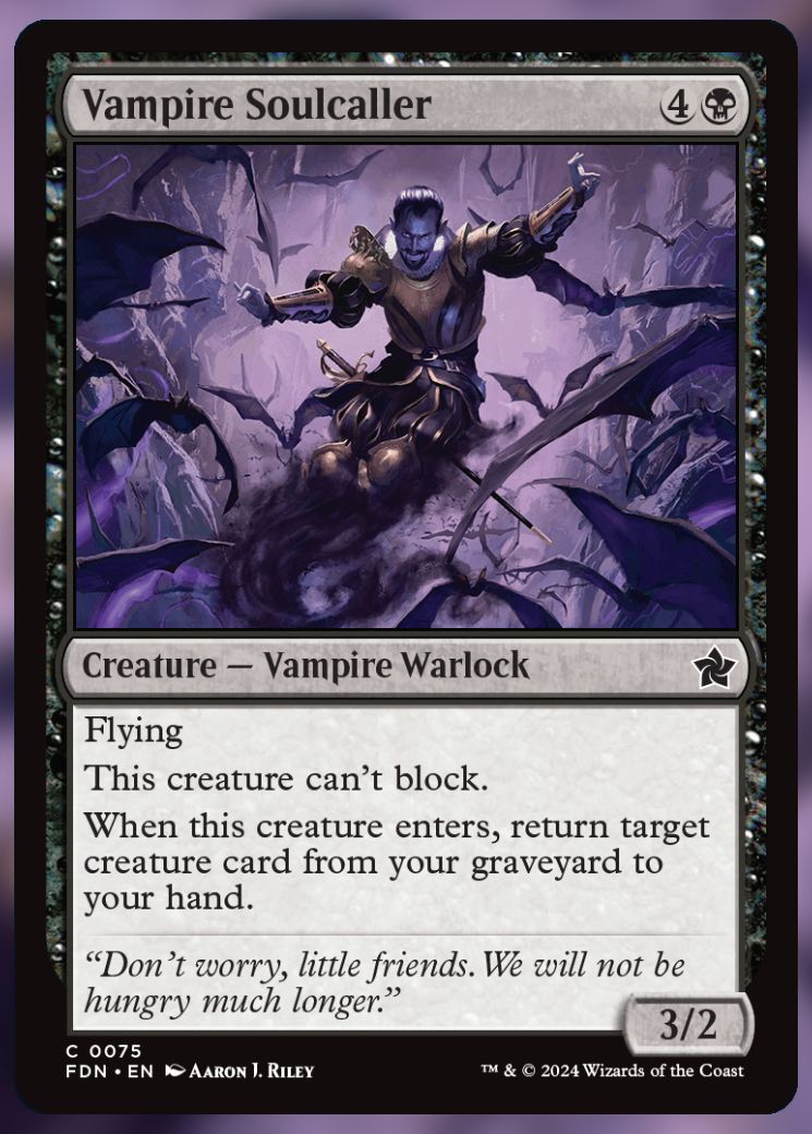 Magic The Gathering Vampire Soulcaller Card.