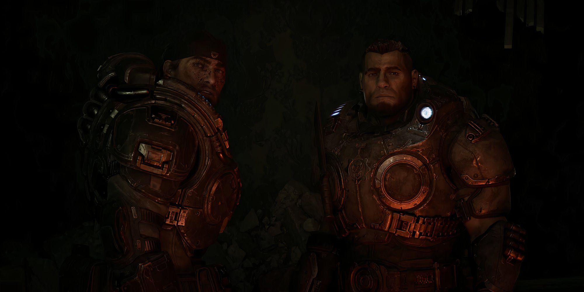 Marcus Fenix and Dom Santiago In Gears of War E-Day