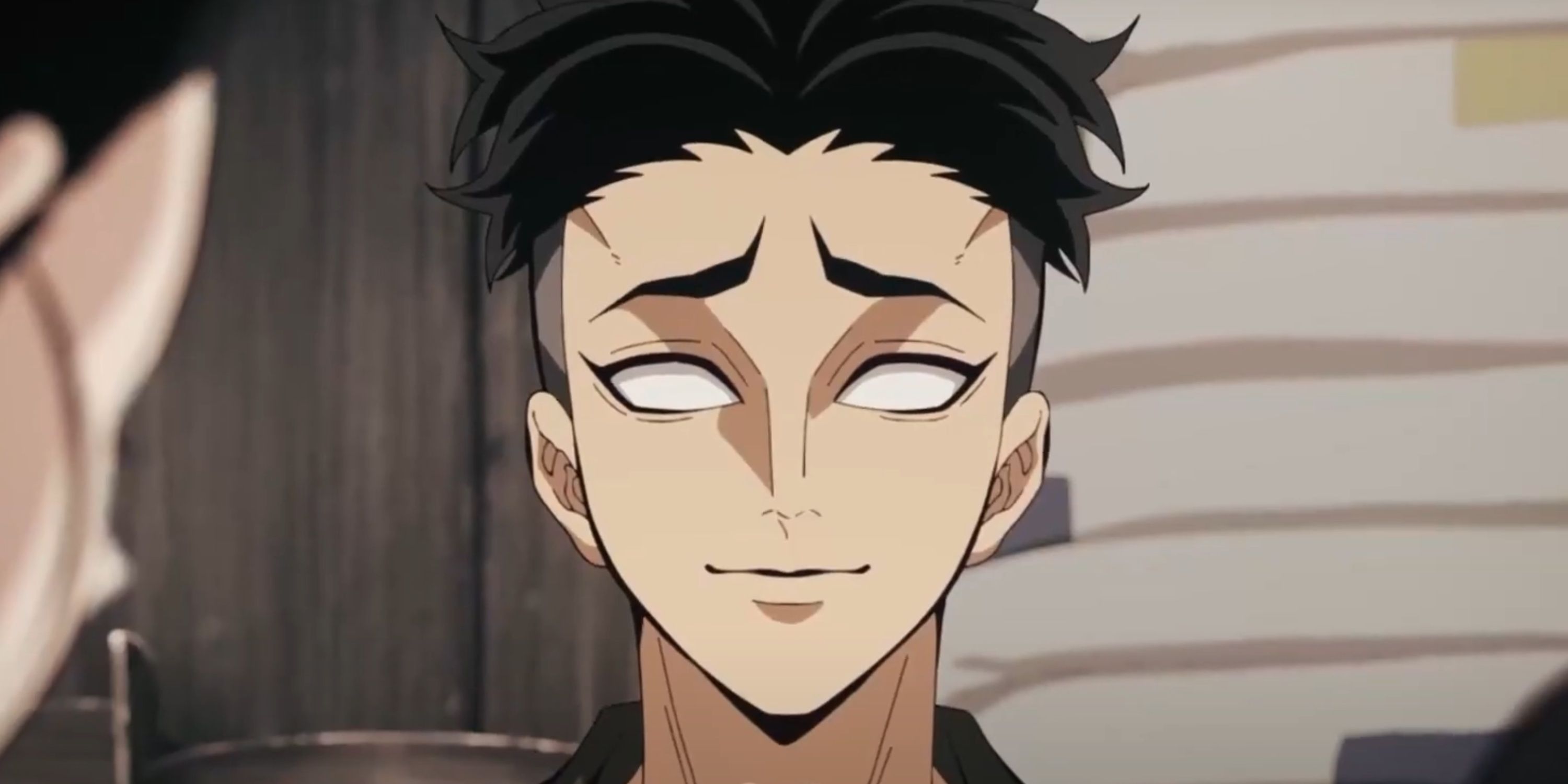 Gyomei Himejima smiling at the children he looks after in Demon Slayer.