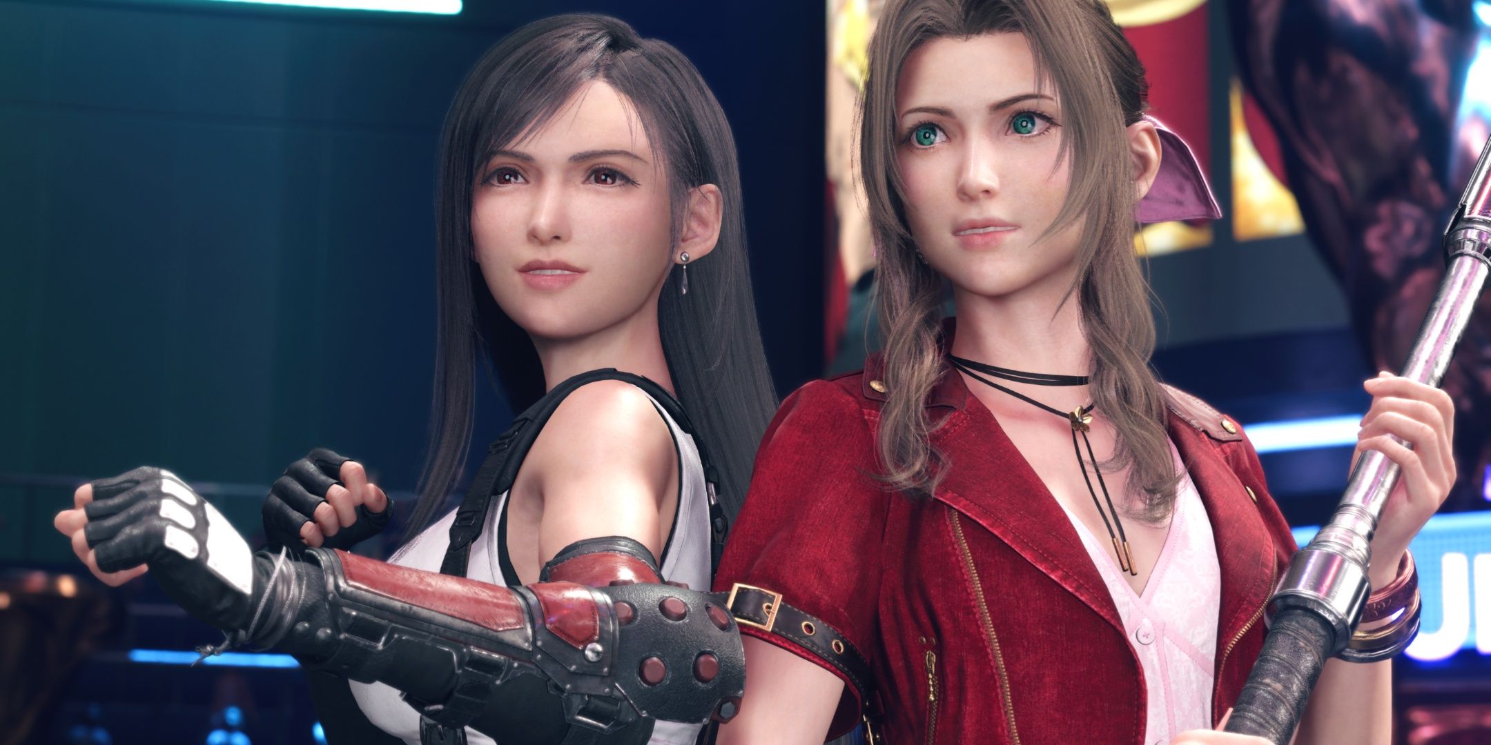 Aerith and Tifa in Final Fantasy 7 Rebirth On PS5 Pro