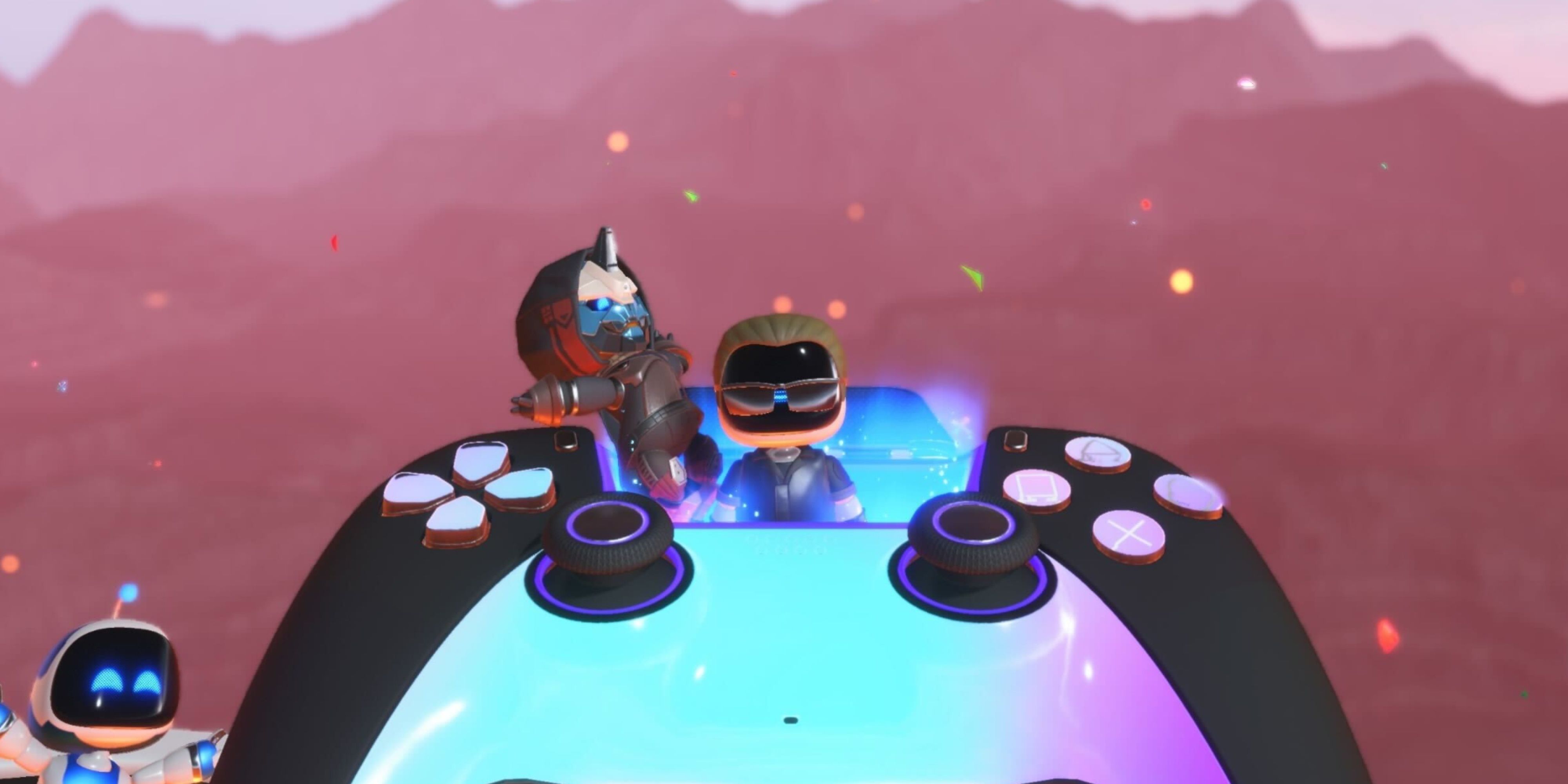 destiny and resident evil bots from astro bot speedrun level