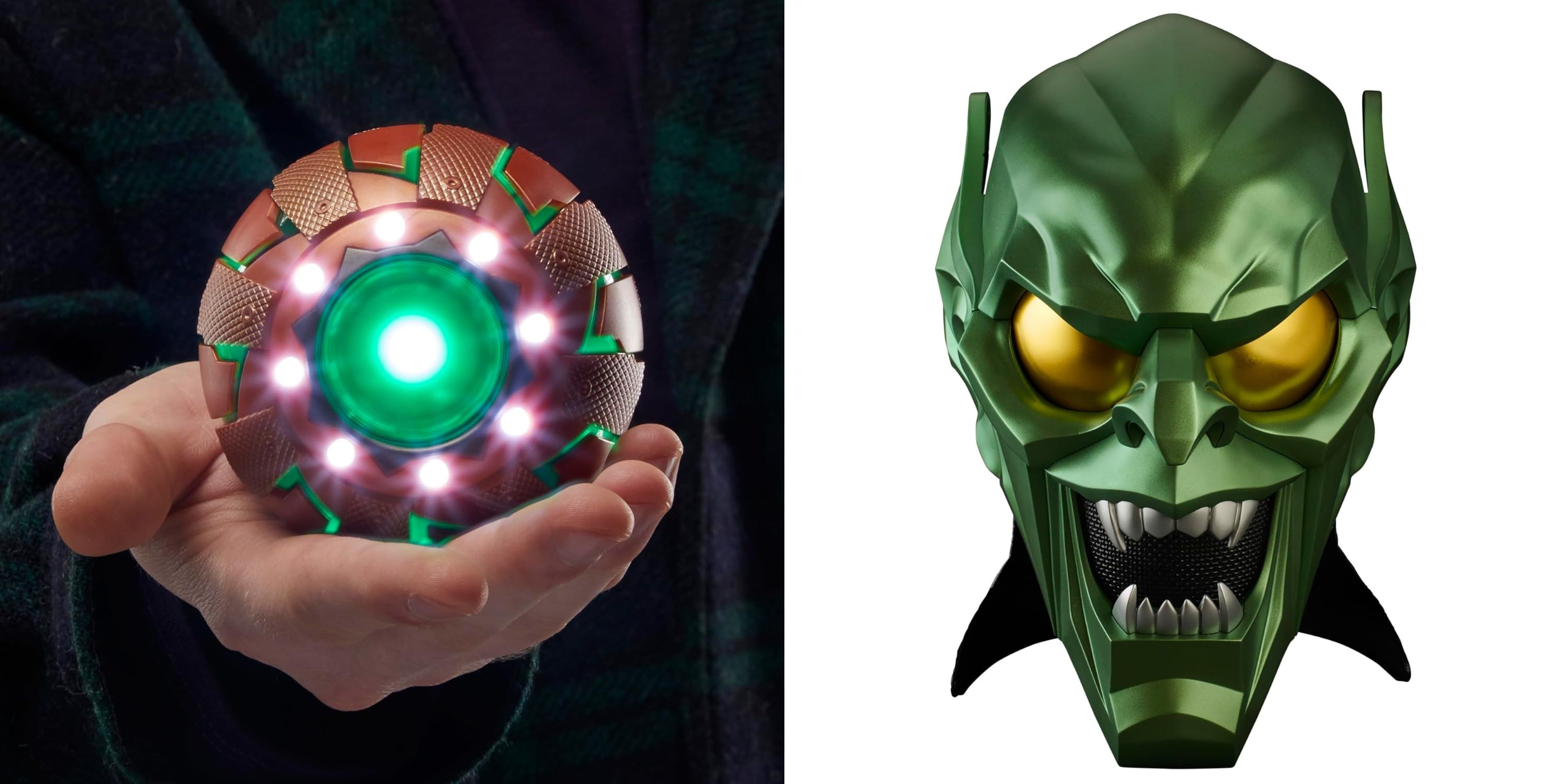 marvel legends green goblin pumpkin bomb and helmet.