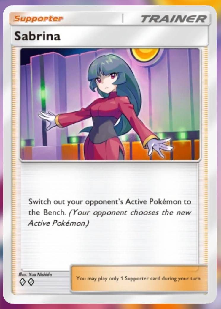 The Pokemon Trading Card Game Pocket Sabrina two diamond card.