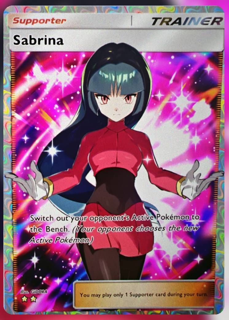 Sabrina two star card is shown in Pokemon Trading Card Game Pocket.