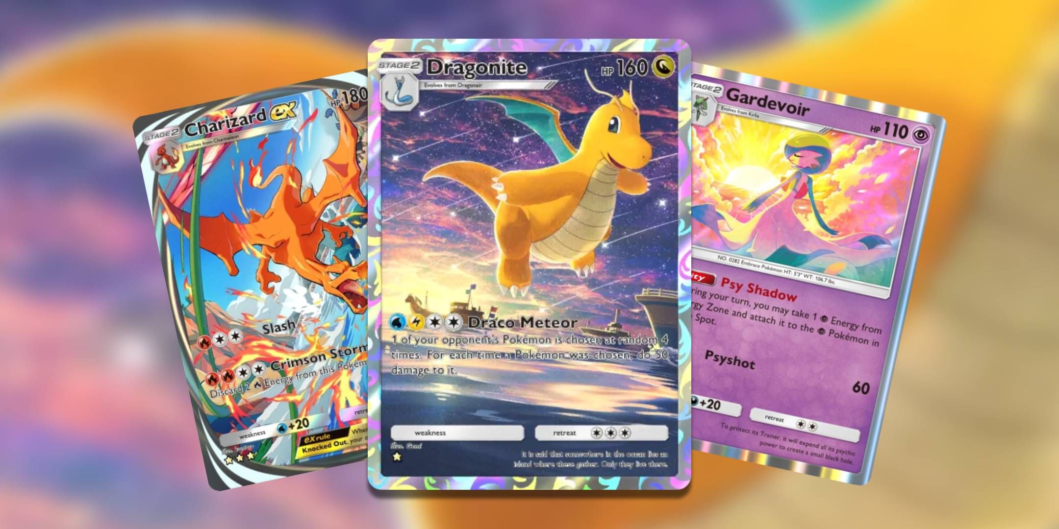 Screenshot of Charizard ex Dragonite and Gardevoir Pokemon TCG Pocket.