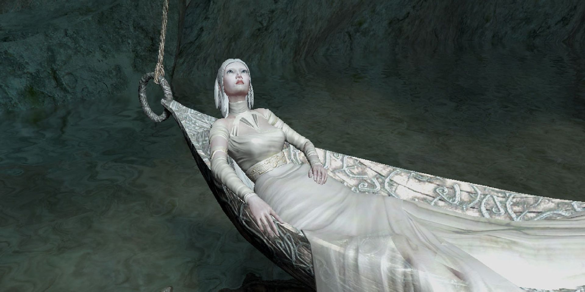 The Void: A serene woman laying in a hammock in a cave.