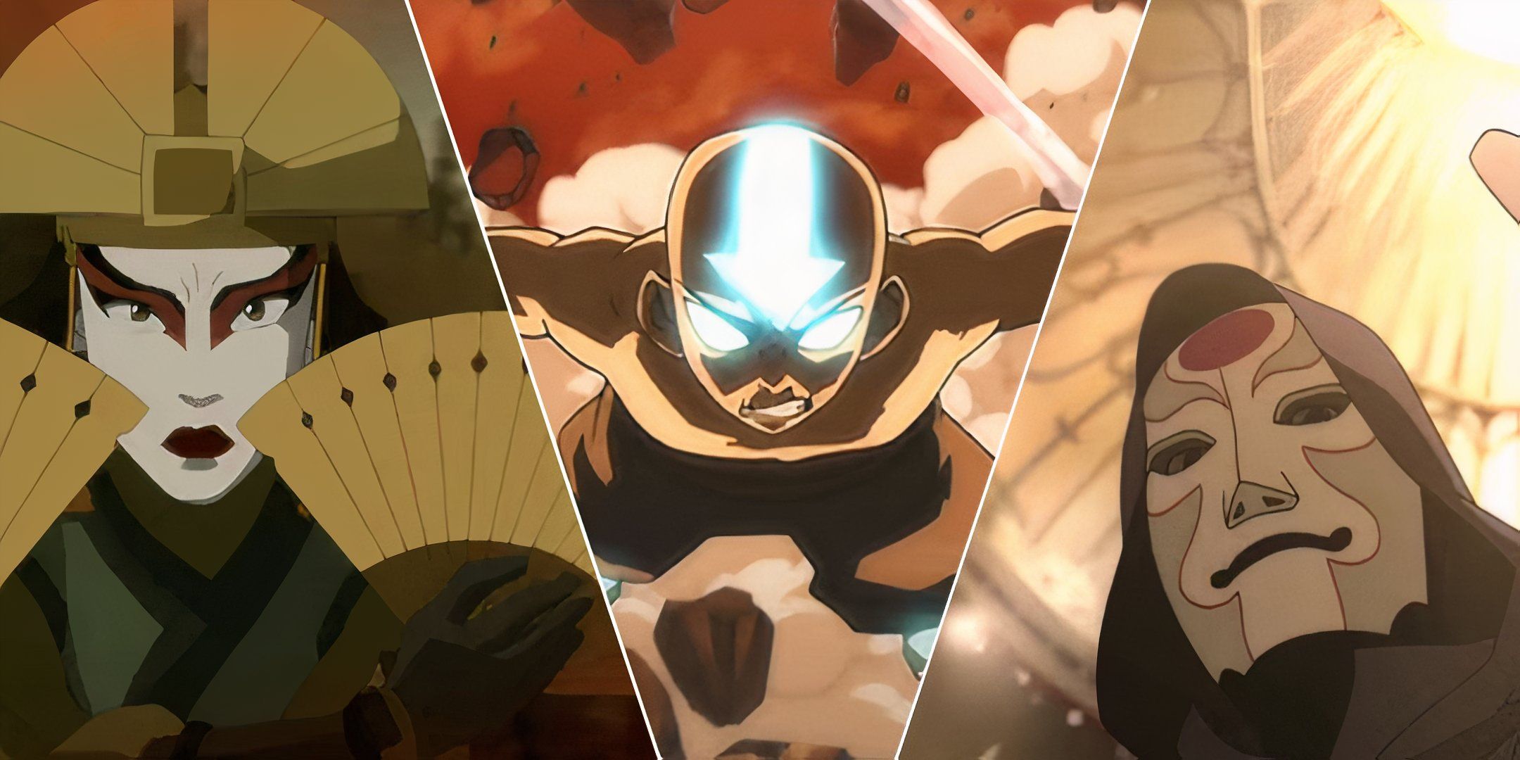 Kyoshi, Aang, and Amon