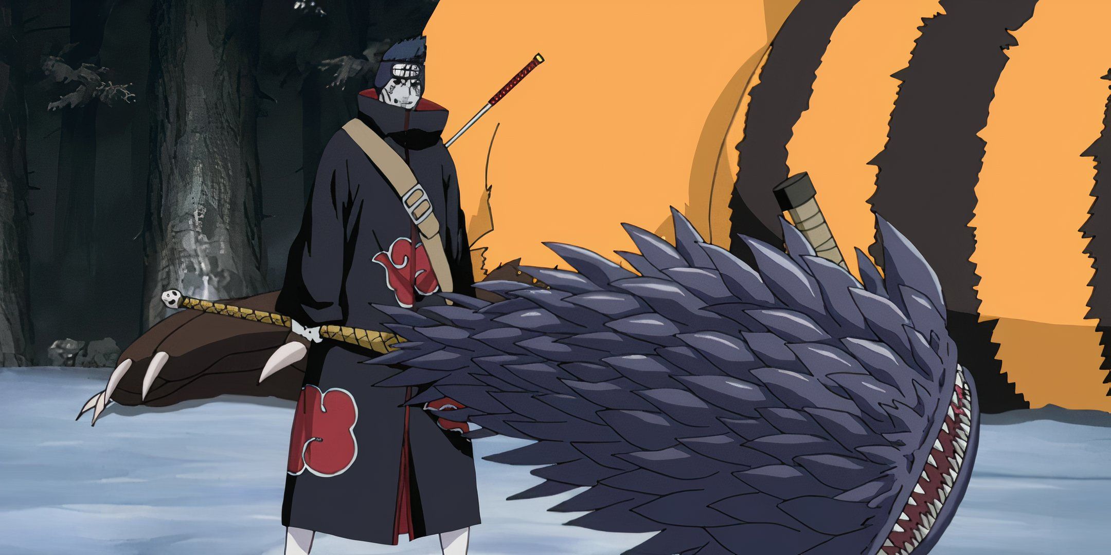 Kisame holding Samehada in Naruto Shippuden.