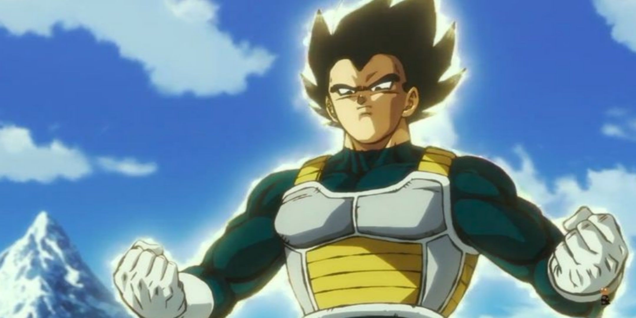 Vegeta powering up in Dragon Ball Z.