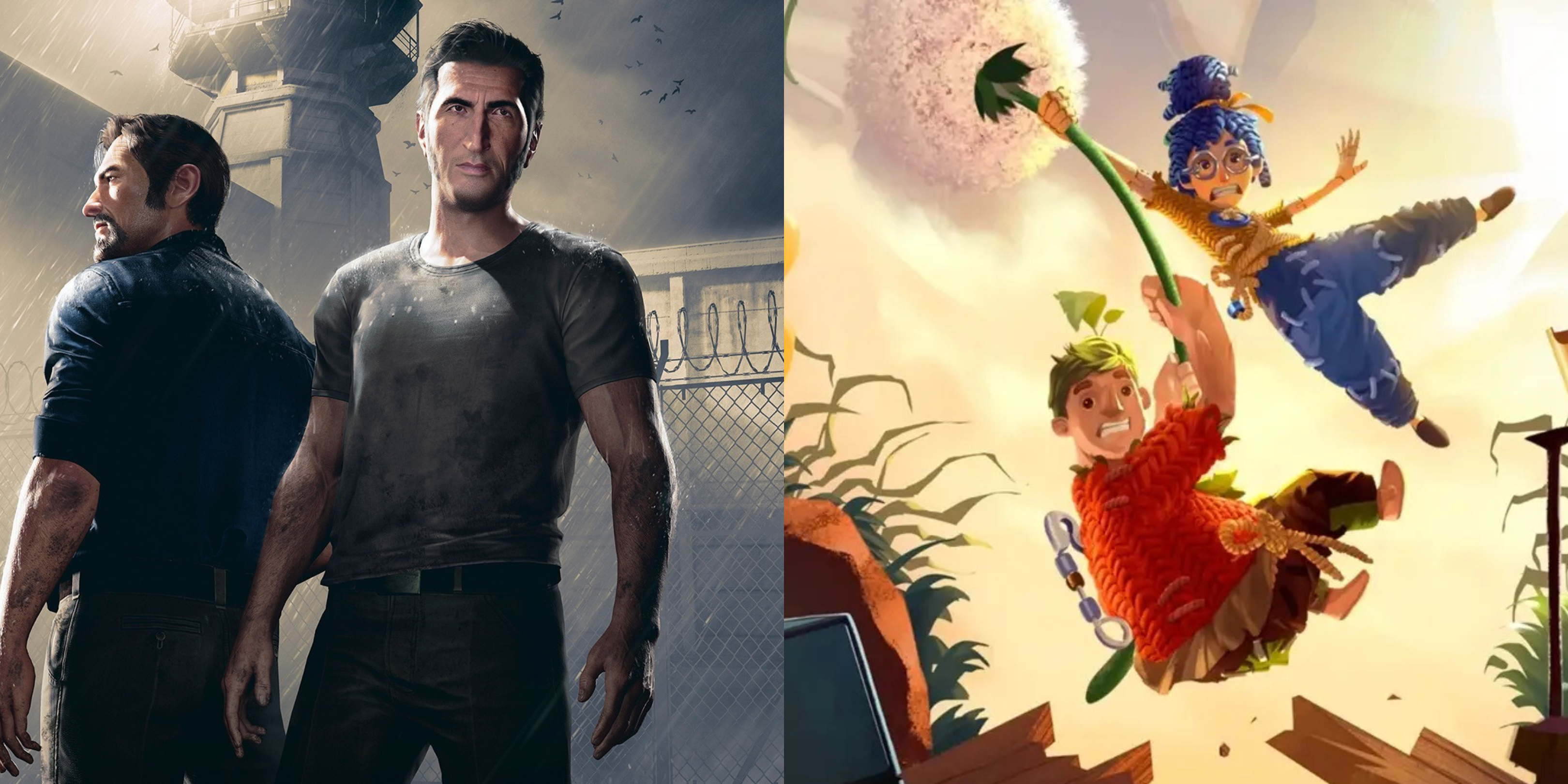 Split images of: A Way Out and It Takes Two covers.