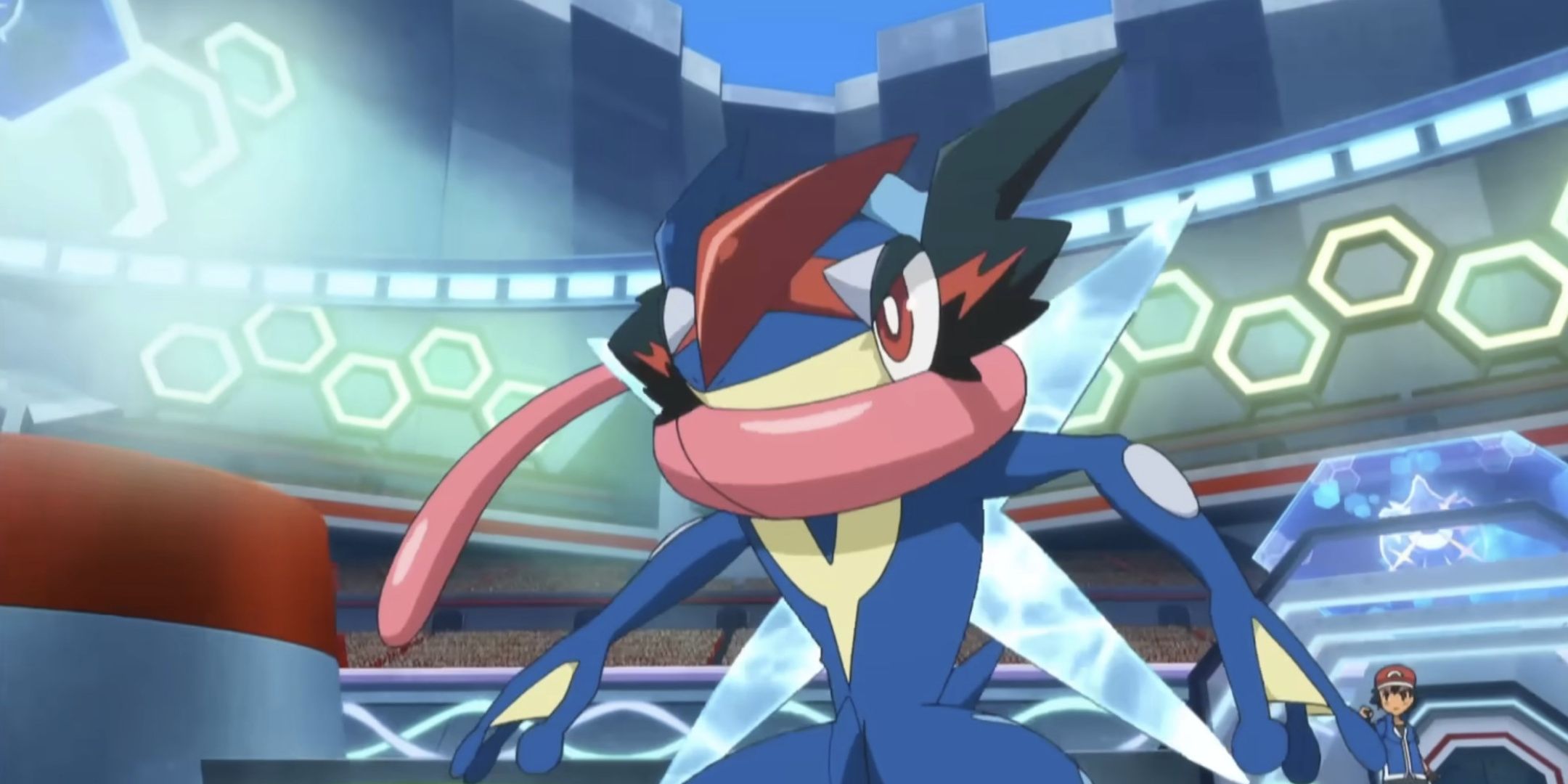 Ash Greninja and Ash Ketchum in the Kalos finals.