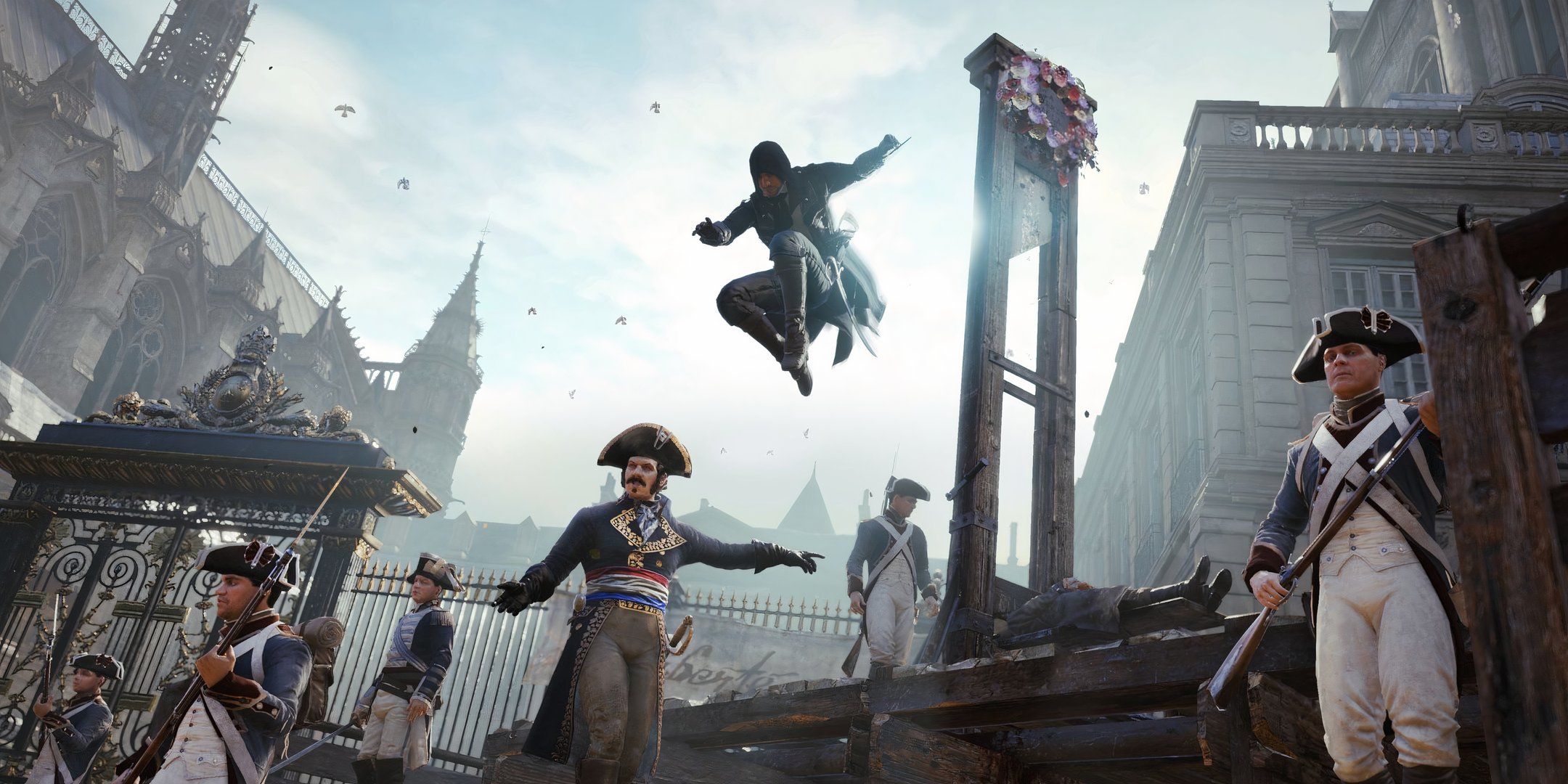 Arno going in for the kill in Assassin&rsquo;s Creed Unity.