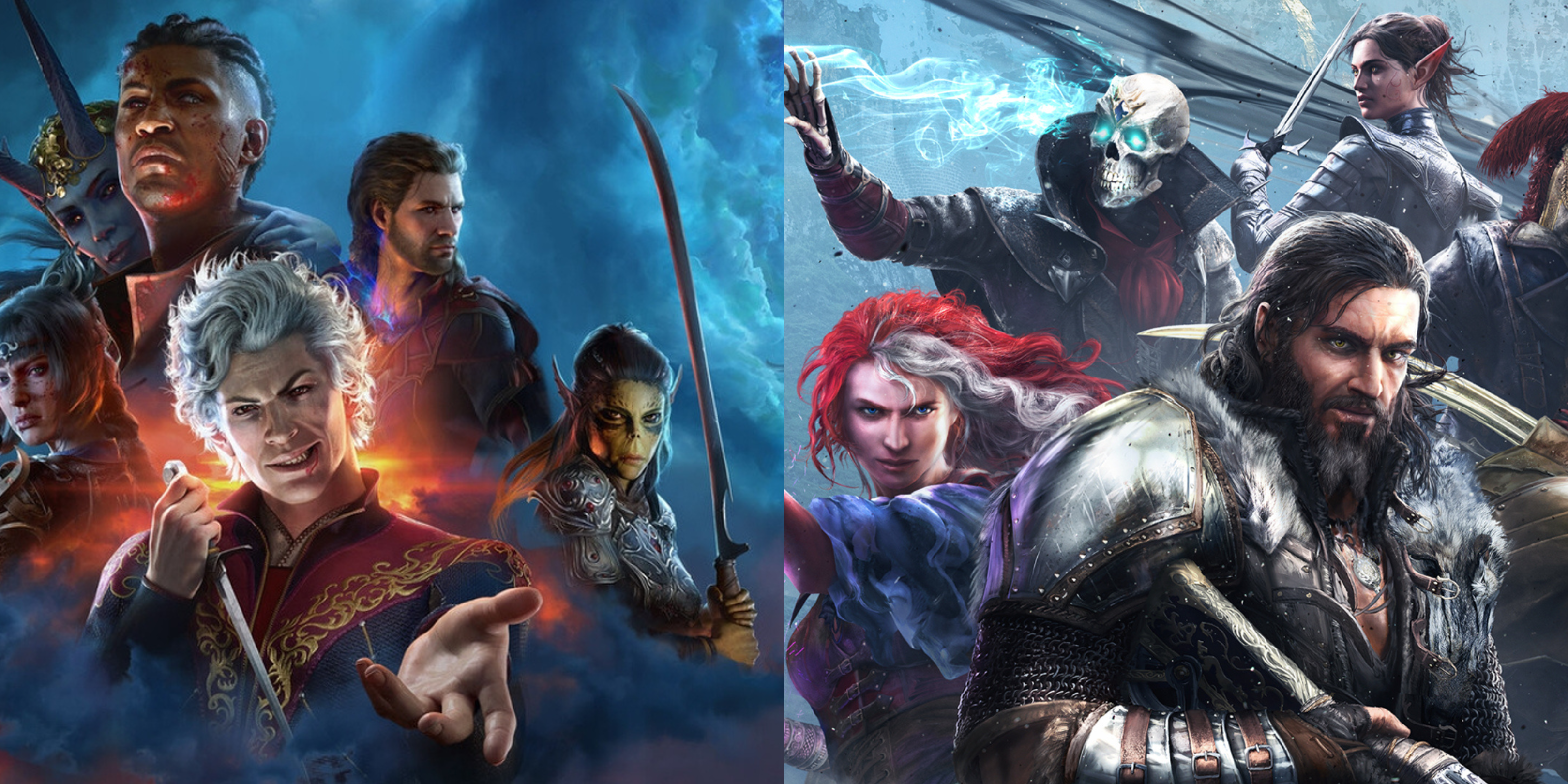 Split images of: Baldur's Gate 3 and Divinity Original Sin covers.