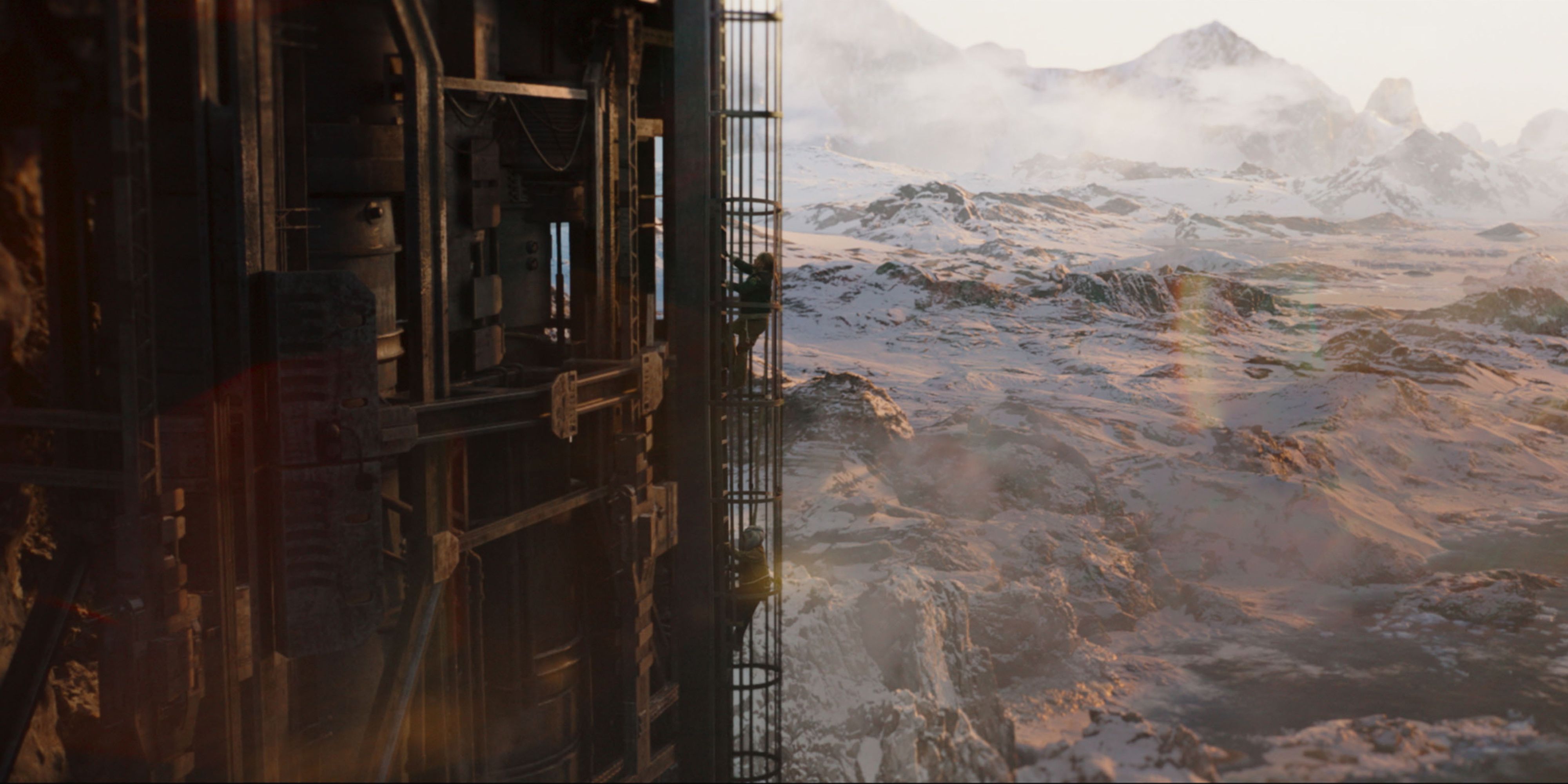 Climb the stairs in Star Wars Skeleton Crew
