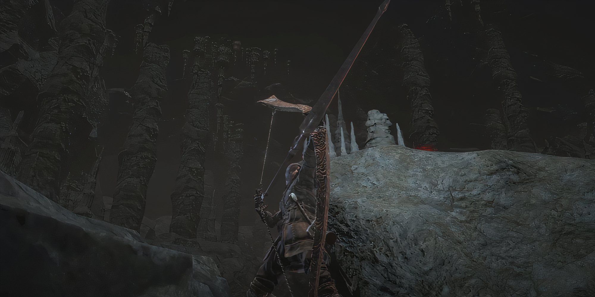 Dark Souls 3 image showing a player with the Dragonslayer Greatbow.