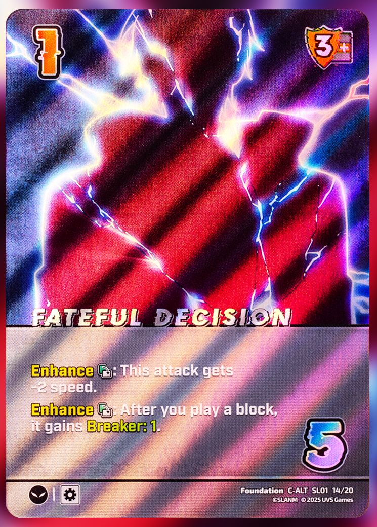 Fateful Decision foil UniVersus Card.