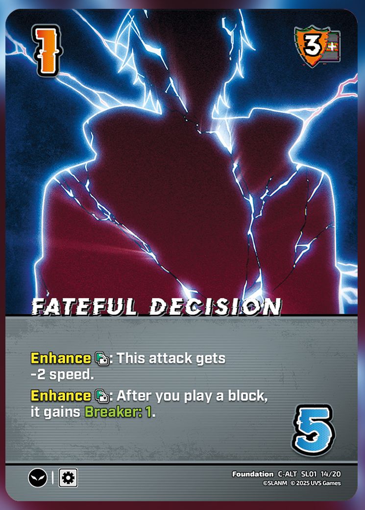 Fateful Decision UniVersus Card.