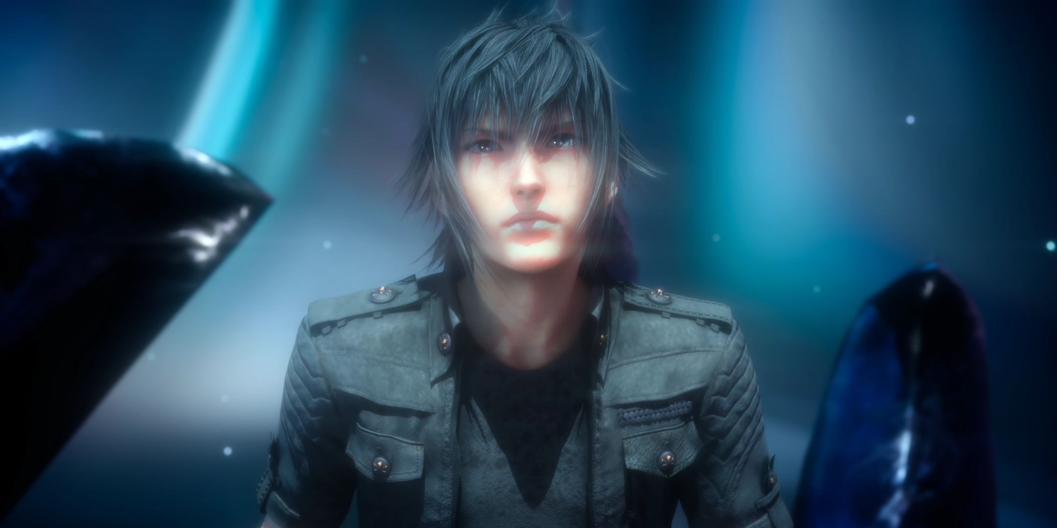 Noctis about to sleep for 10 years in Final Fantasy 15.