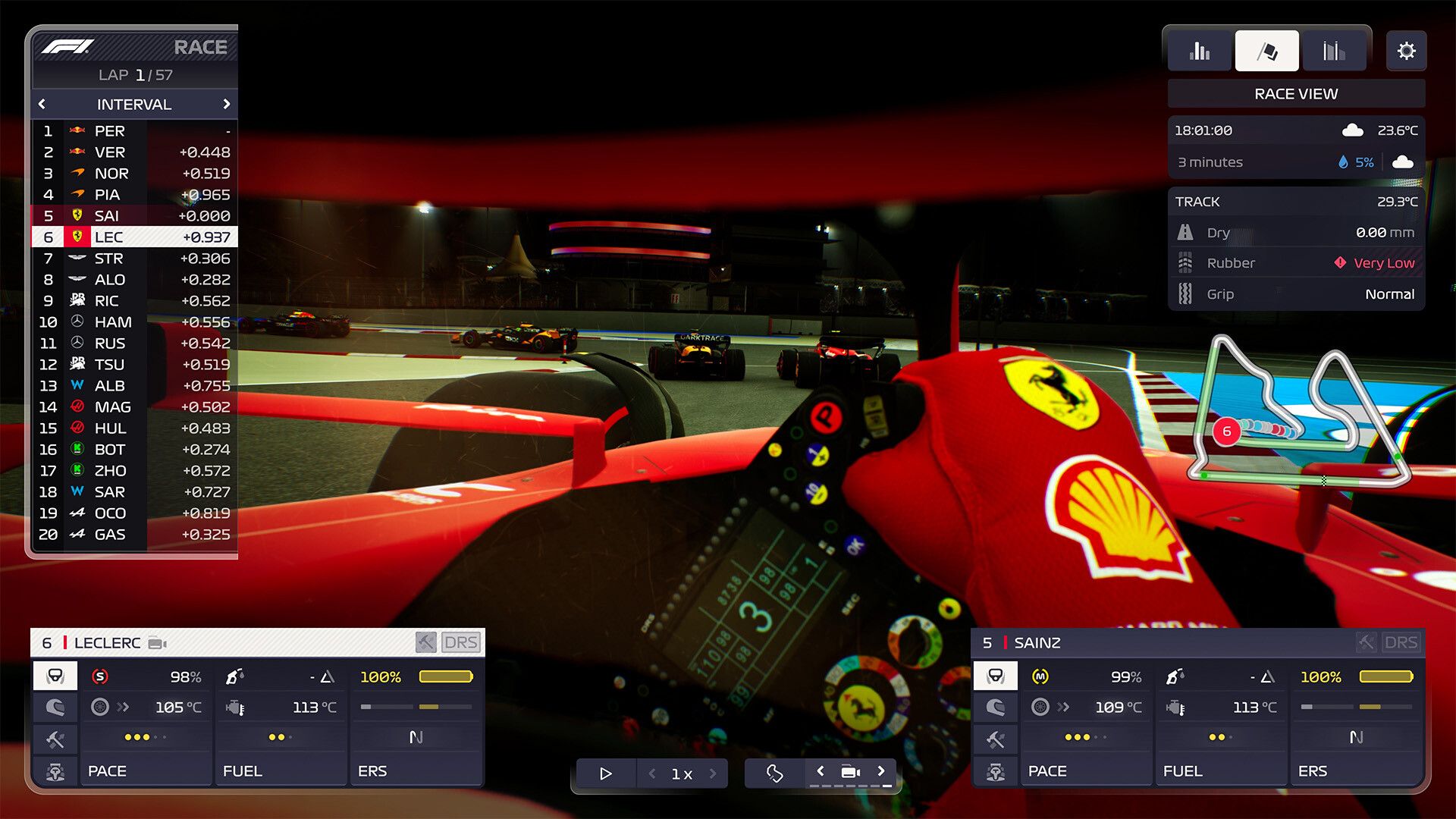 First person view from a F1 racing car