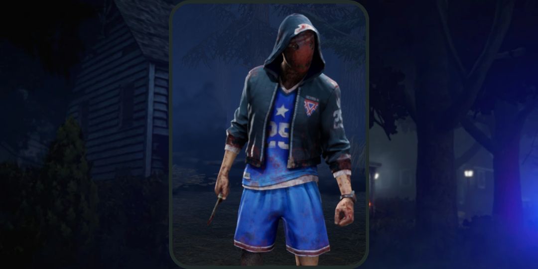 Joey wears the Slam Dunk outfit, an outfit inspired by basketbal uniforms in dead by daylight.