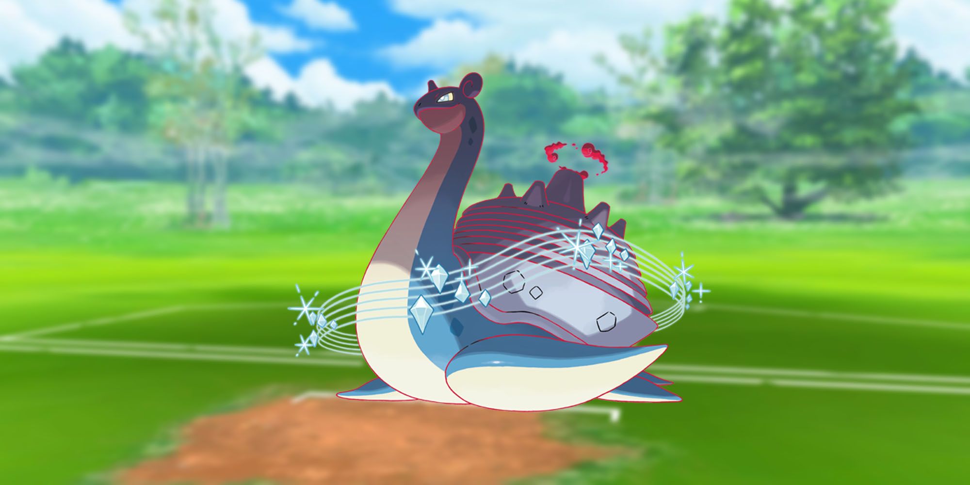 Lapras Gigantamax in a Pokemon Go Battle Arena.