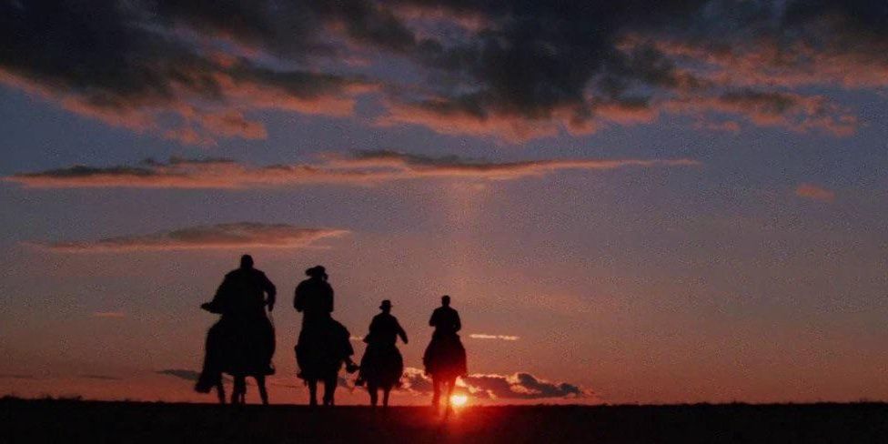 Indiana Jones and the Last Crusade: Jones and his friends riding off to another grand adventure.