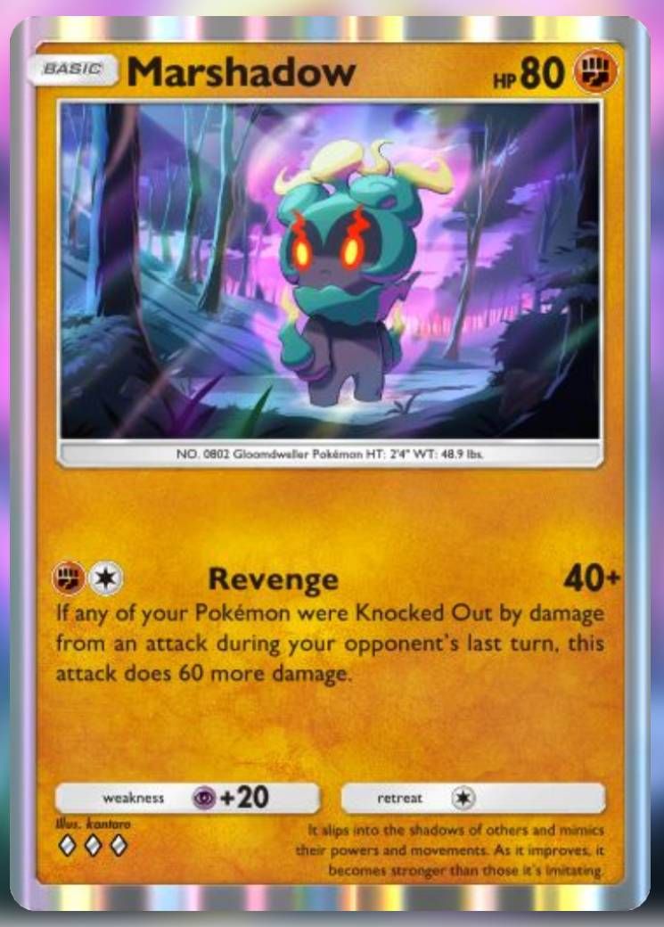 The Marshadow card, from Mythical Isle.