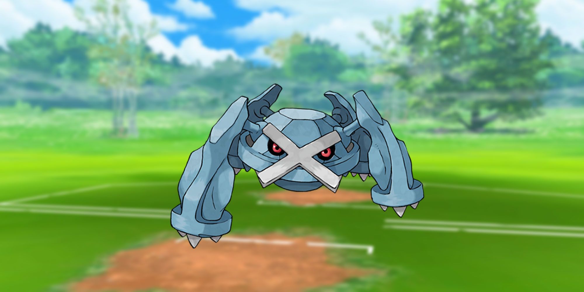 Metagross in a Pokemon Go Battle Arena.