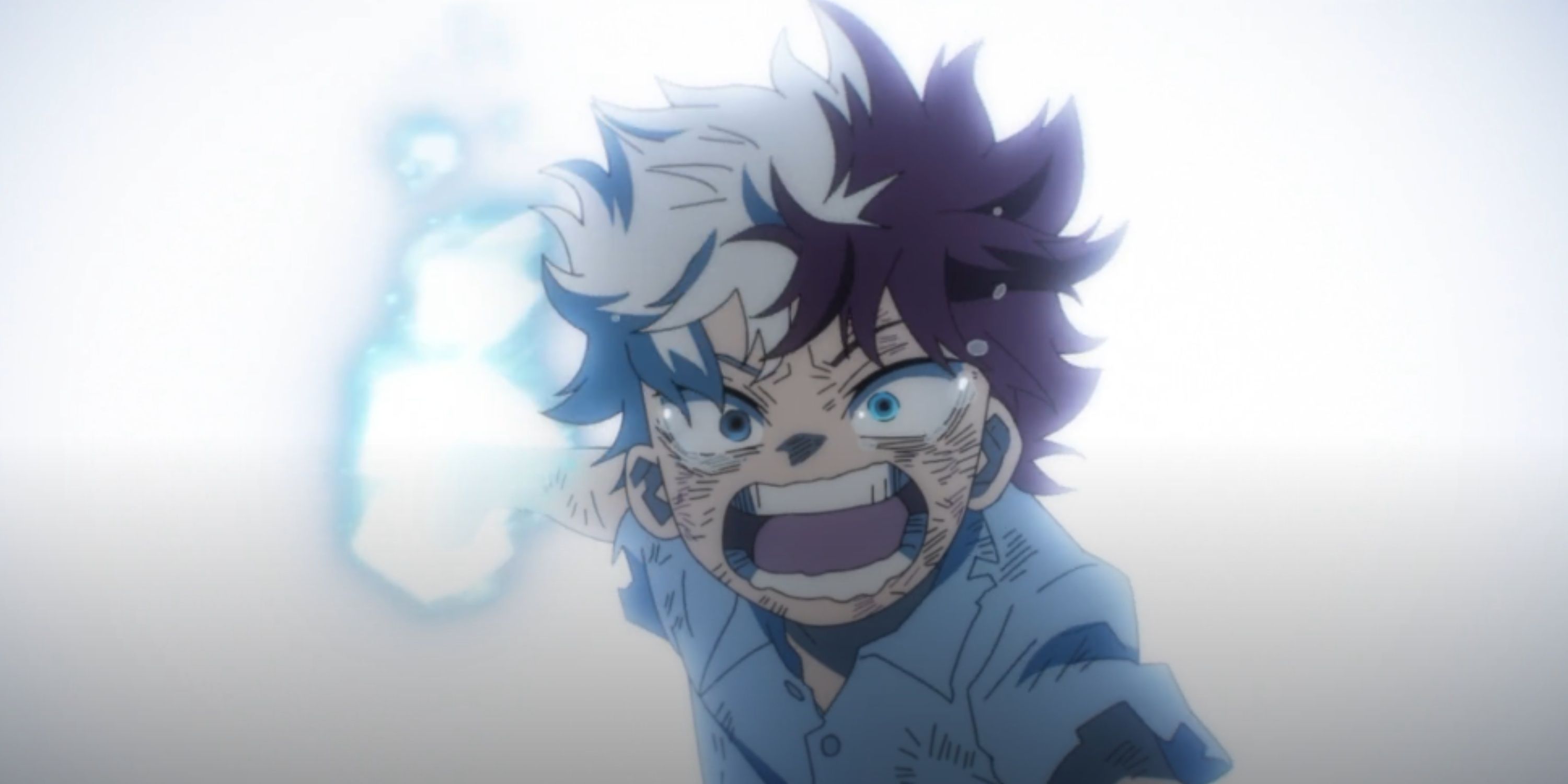 Toya is preparing to use the young version of Shoto Todoroki to use the quirky to prevent him.