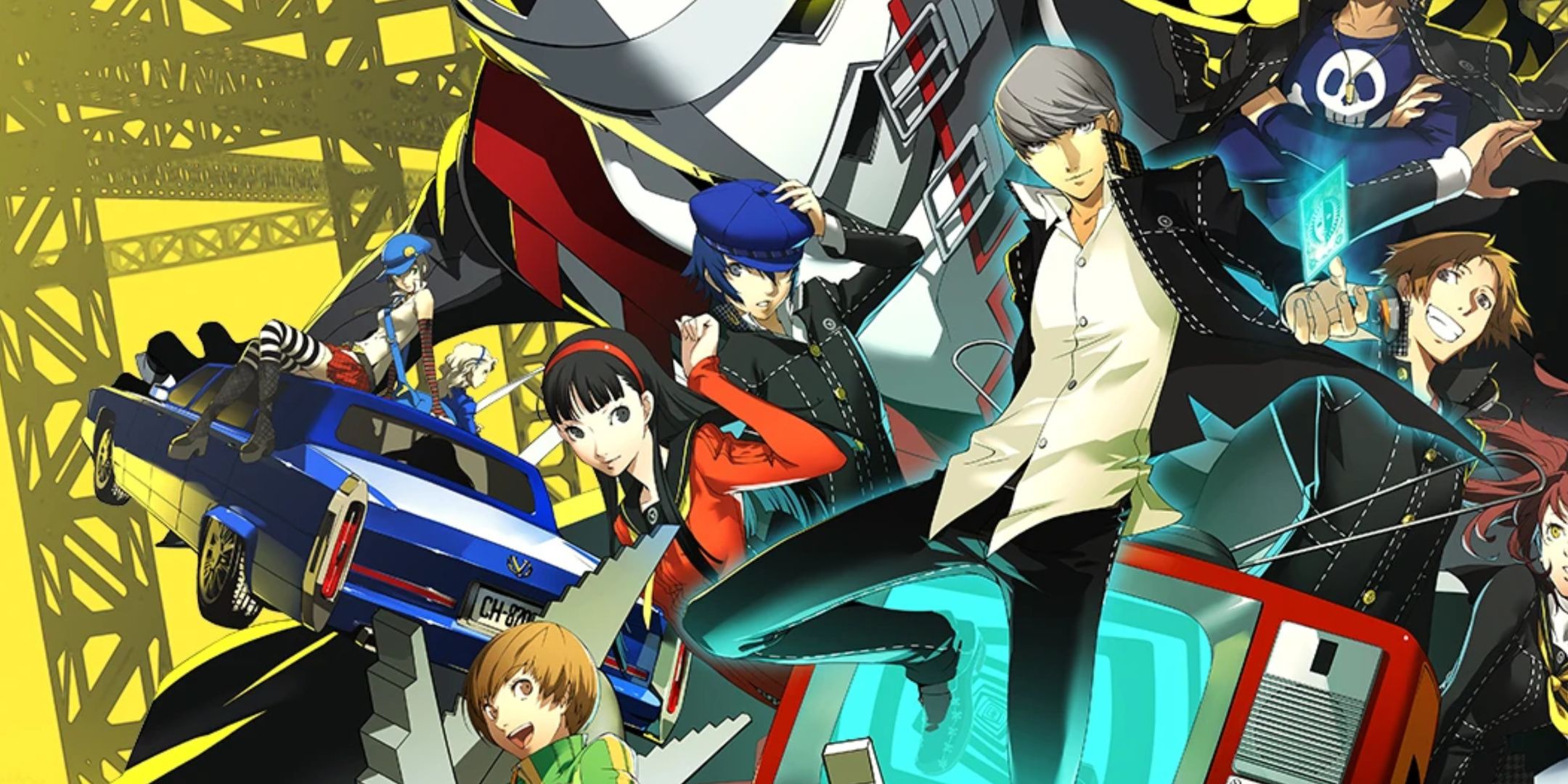 Persona 4 golden cover art featuring the main character and lots of social links.