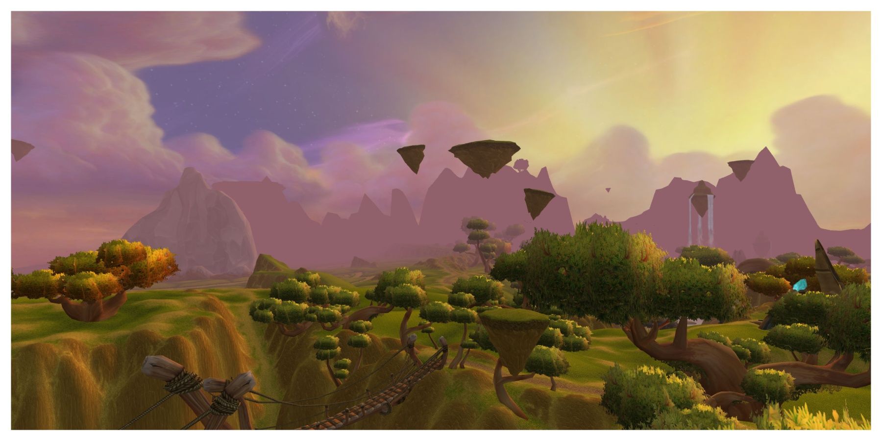 An image of the Burning Crusade era of Nagrand in World of Warcraft.