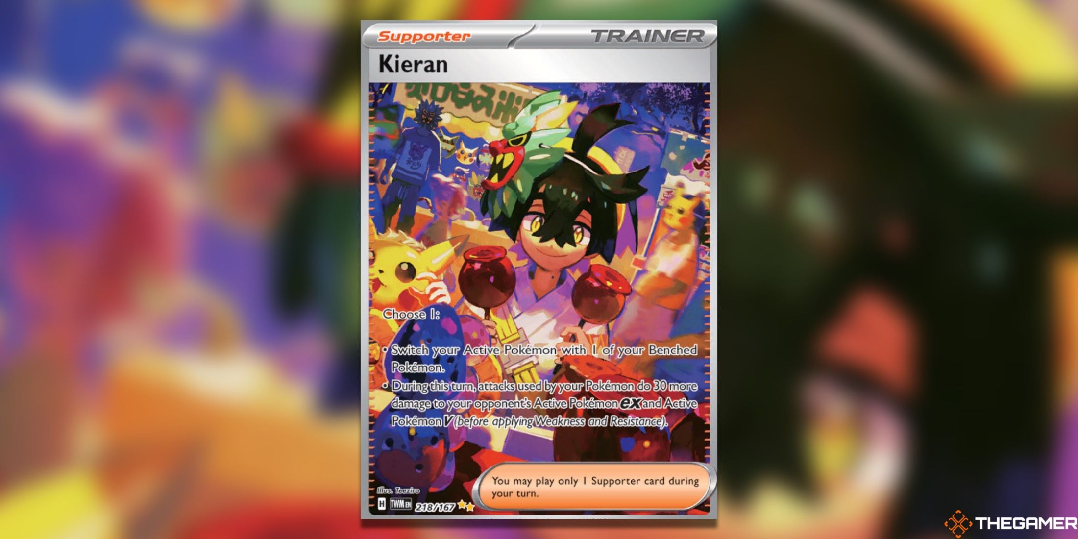 The Twilight Masquerade Kieran SIR from the Pokemon TCG.