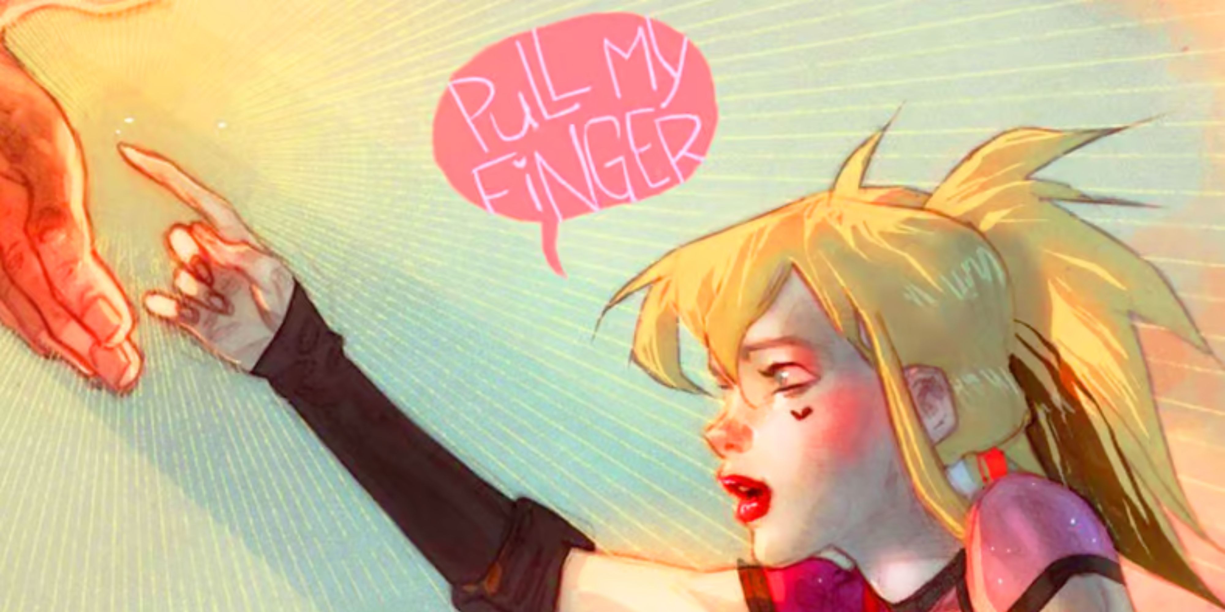 Pull my finger alternate cover art for Harley Quinn Silent Butt Deadly