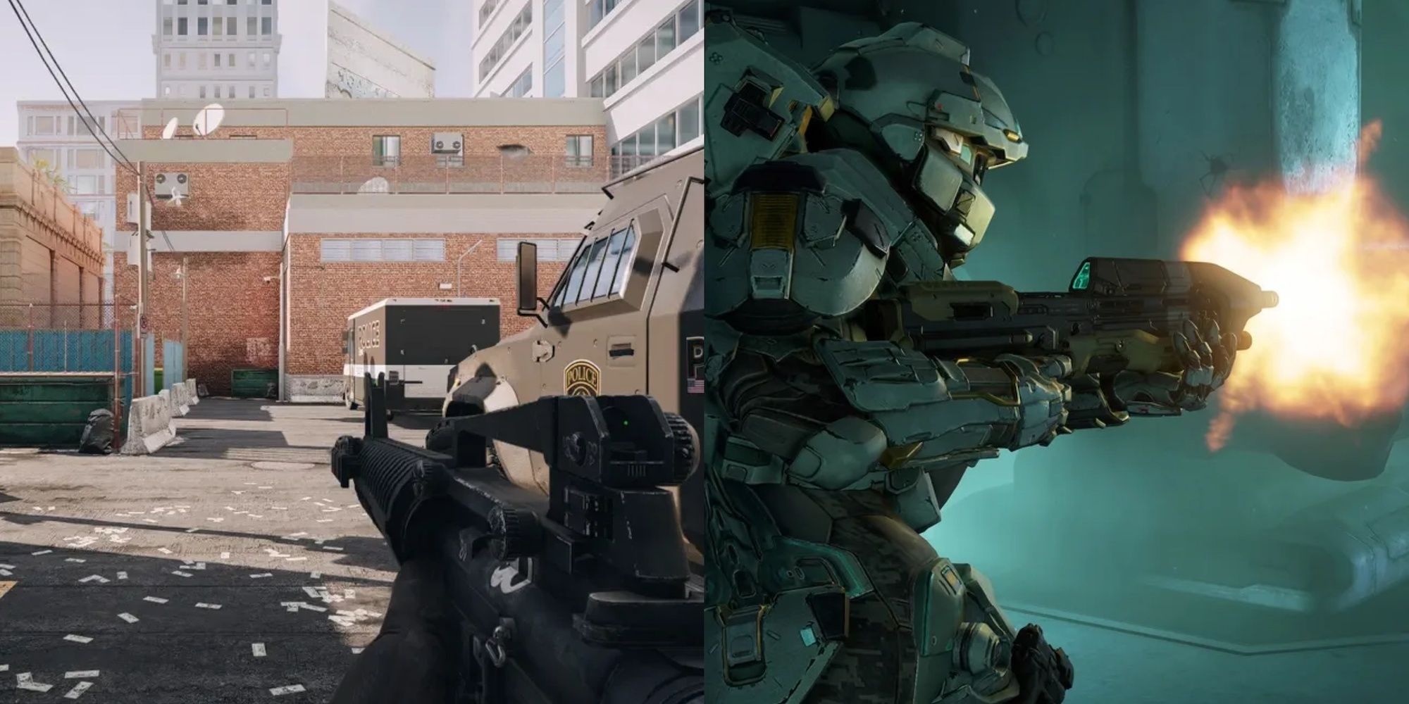 Rainbow six siege on the left and Halo 5 guardians on the right.