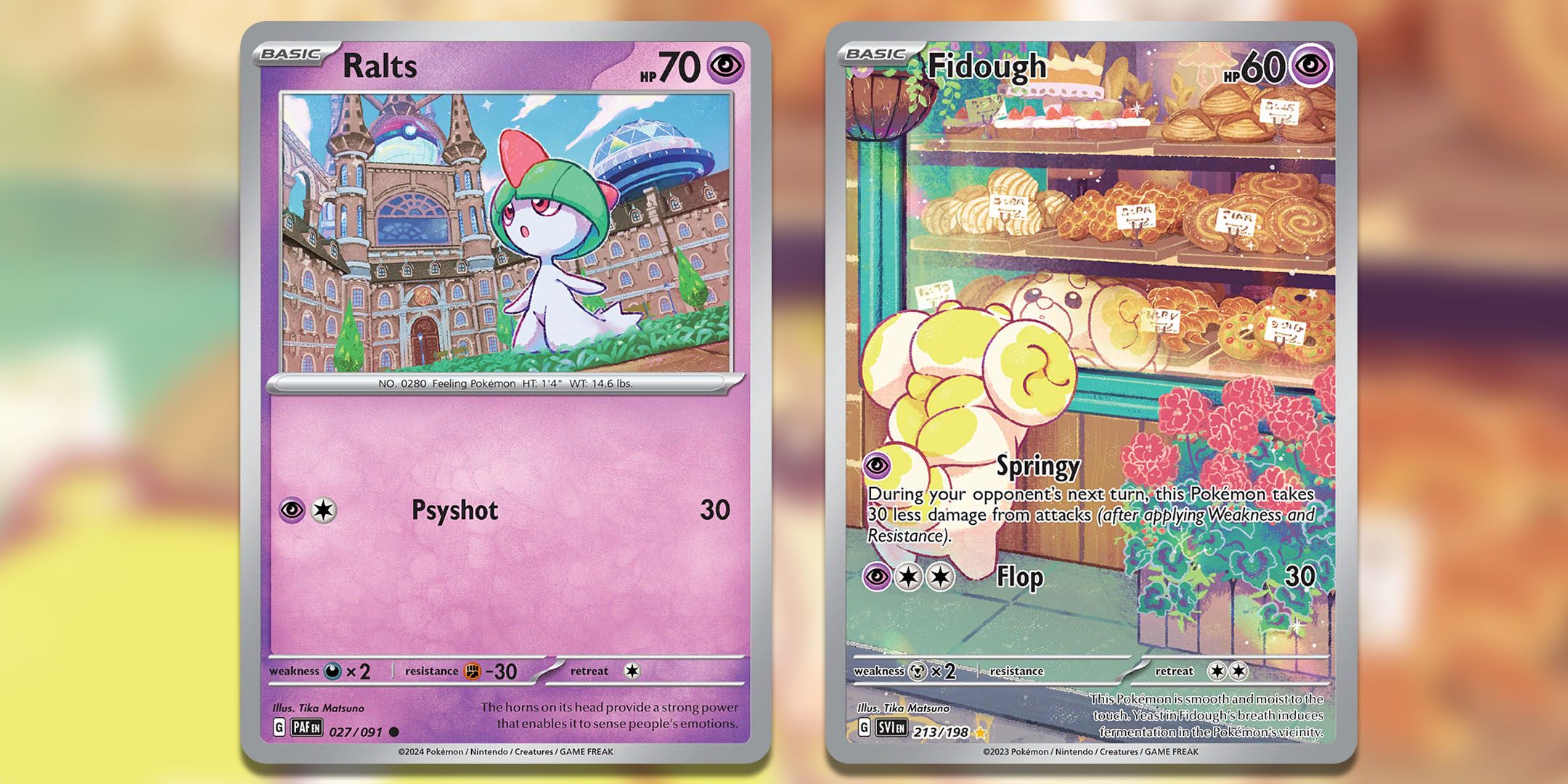 Ralt and Fidough Pokemon TCG cards.