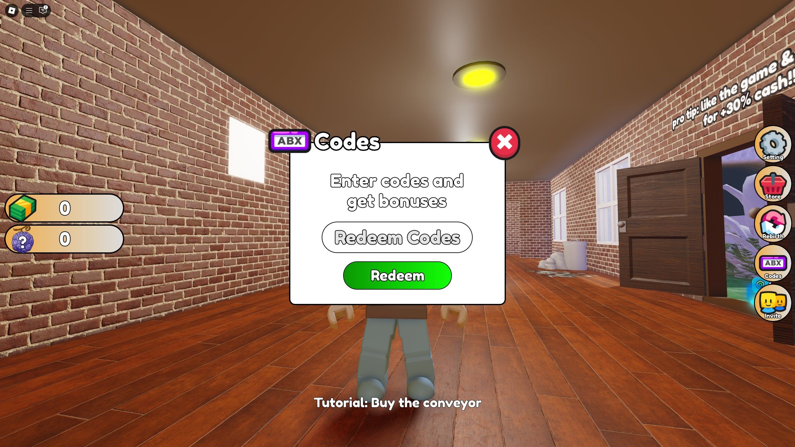 the code field in Sell Anime Items to Rule the Multiverse on Roblox. 