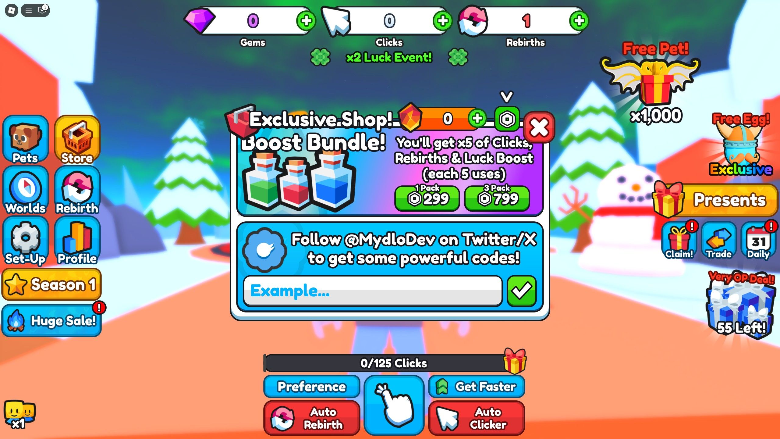Christmas Clicker Codes - Roblox image.