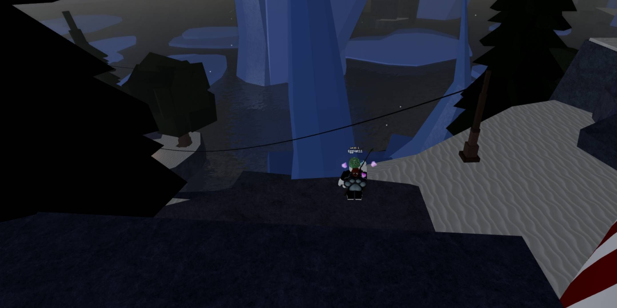 Roblox Fisch - Winter Village, the sea where you can catch the Northstar Serpent.