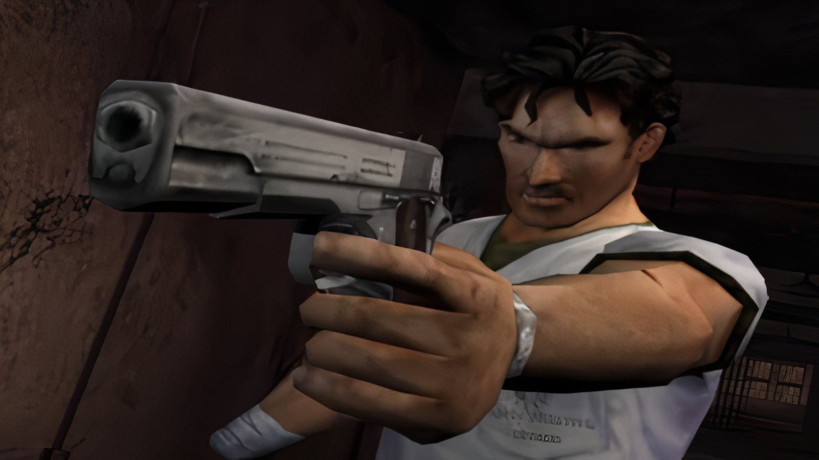 The main character, Ash Williams, who is in the center of the picture, controls the weapon. 