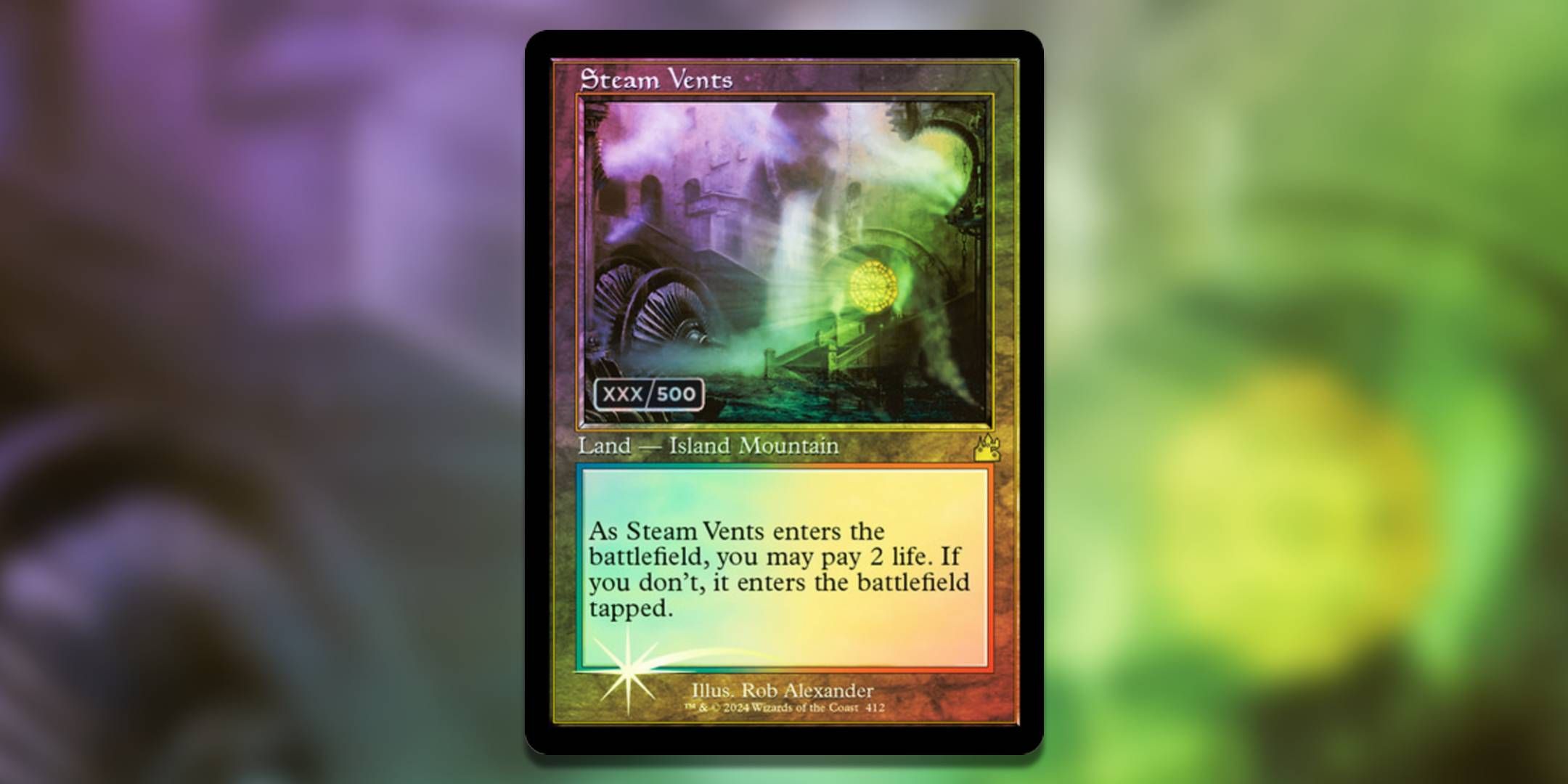 Screenshot of Retro Frame Serialized Steam Vents from Ravnica Remastered MTG.