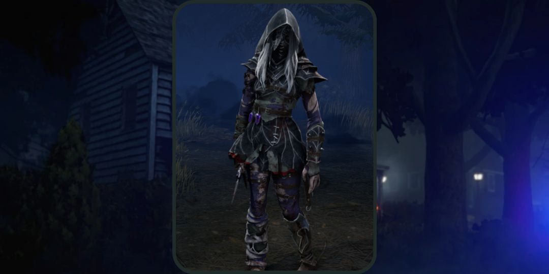 Susie wears the Backstabber outfit, a Dungeons & Dragon Rogue inspired outfit in dead by daylight.