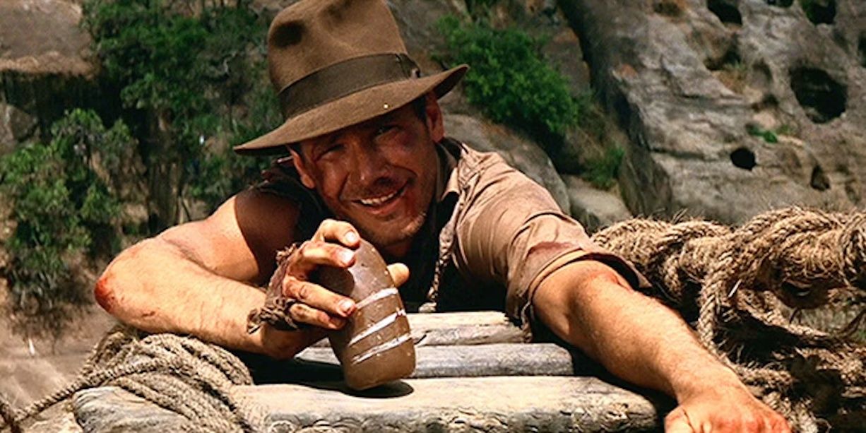 Indiana Jones and The Temple of Doom: Indiana retrieving the Sankara Stone from the cult.