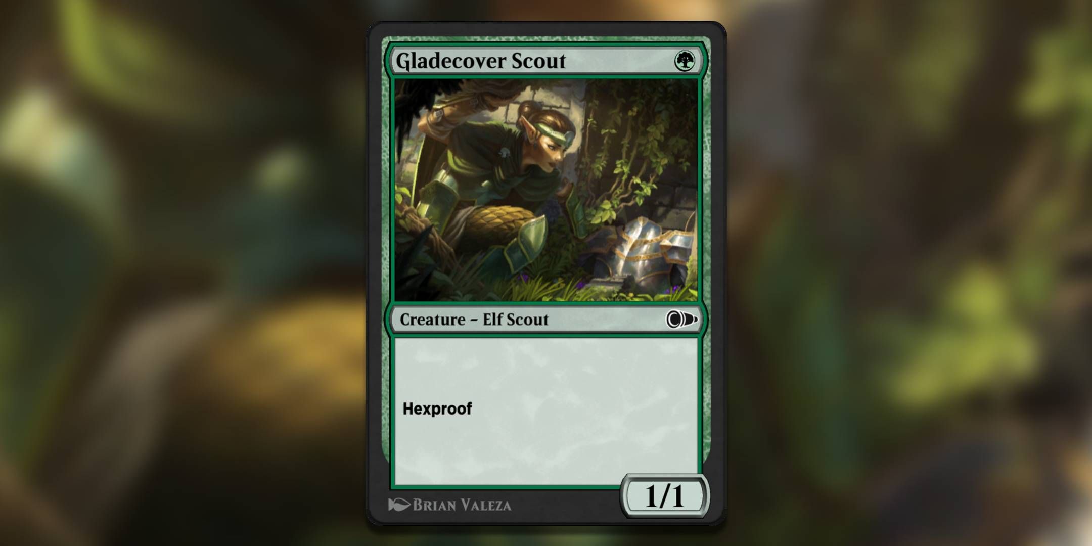 The Magic The Gathering card Gladecover Scout by Brian Valeza.