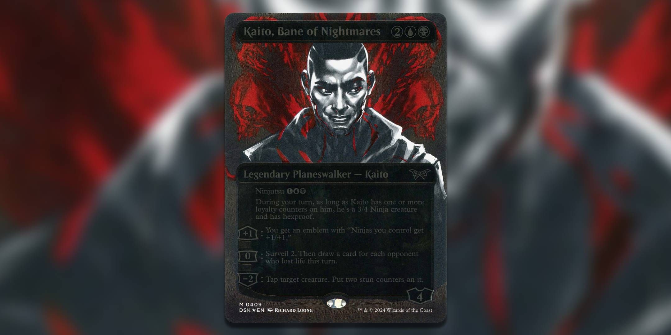 The Magic The Gathering card Kaito Bane of Nightmares by Richard Luong.